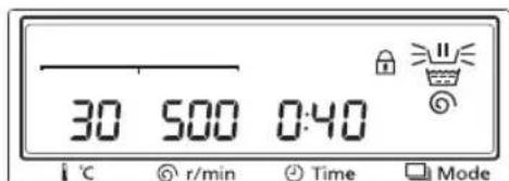 30 500 0:40 i °C r/min Time Mode