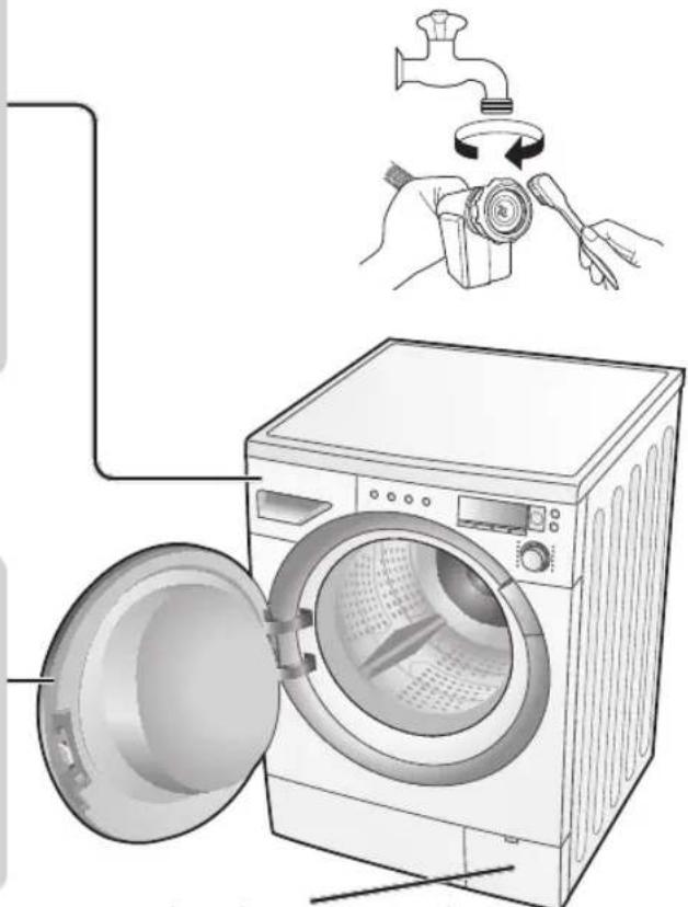 PANASONIC NA-147VA2 - Reinigung des Wassereinlaufsiebs - 1