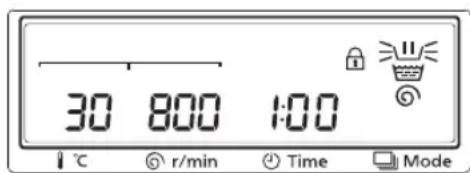30 800 1:00 °C r/min Time Mode