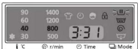 90 1400 60 1200 40 800 3:31 30 500 ℃ r/min Time Mode