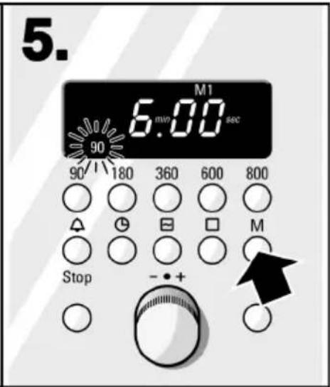 5. M1 6.00 sec 90 90 180 360 600 800 Stop - +