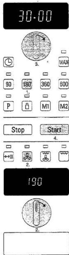 30.00 3. MAX 90 180 360 600 P M1 M2 Stop Start 4. 190 2.