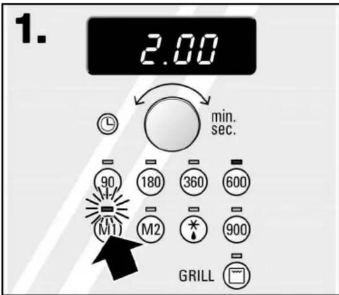 1. 2.00 min. sec. 90 180 360 600 M1 M2 * 900 GRILL