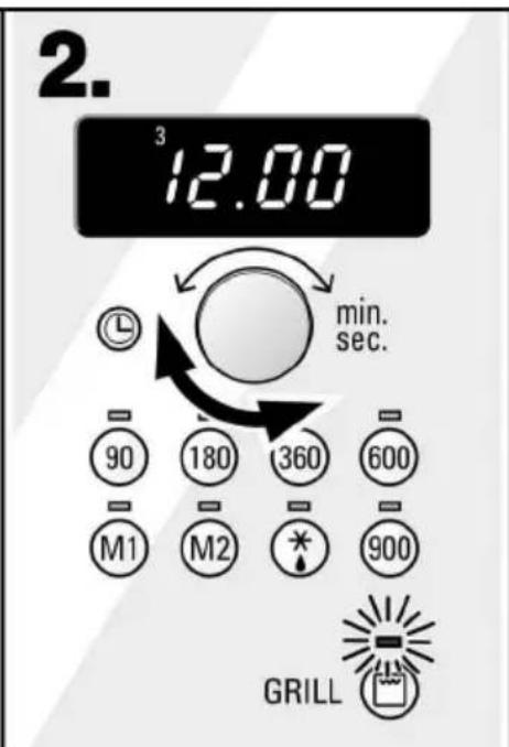 2. 3 12.00 min. sec. 90 180 360 600 M1 M2 * 900 GRILL