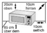 SAMSUNG CE1153F - Aufstellen des Mikrowellenherds - 1