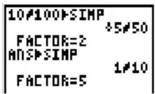 TEXAS INSTRUMENTS TI-80 - Kürzen von Brüchen ▶SIMP - 1