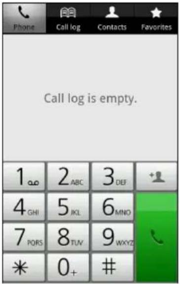 Phone Call log Contacts Favorites Call log is empty. 1∞ 2ABC 3DEF 4GHI 5JKL 6MNO 7PORS 8TUV 9WXYZ * 0+ #