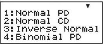 1:Normal PD 2:Normal CD 3:Inverse Normal 4:Binomial PD