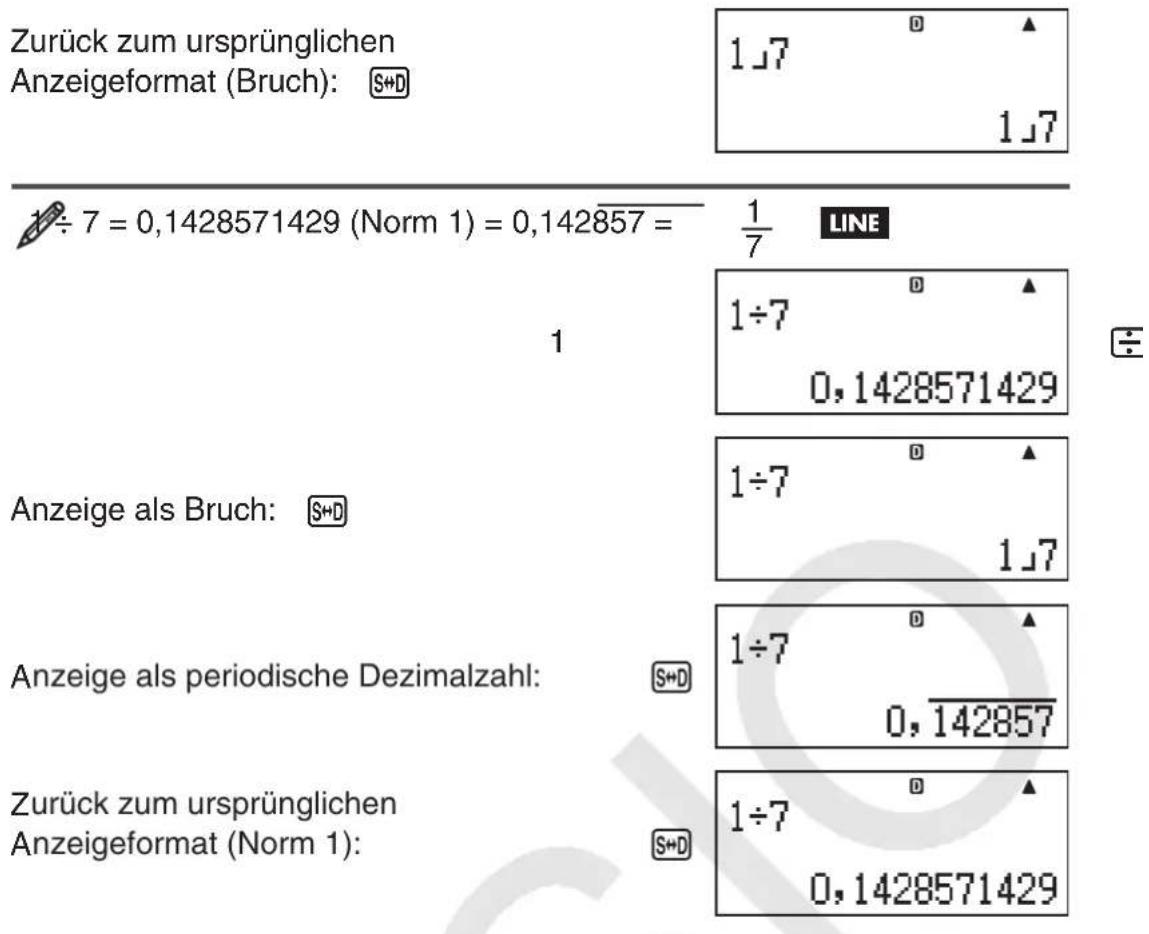 CASIO FX-991DE Plus - Anzeigen eines Rechnungsergebnisses als periodische Dezimalzahl - 5