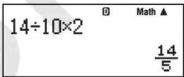14÷10×2 Math ▲ 14 — 5