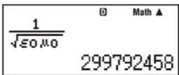 1 √ε0μ0 299792458 Math ▲