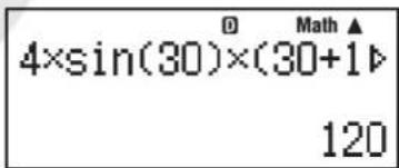 4×sin(30)×(30+1) 120 Math ▲