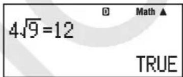 4√9=12 True Math ▲
