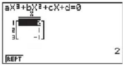 aX³+bX²+cX+d=0 x 1 2 3 -1 REPT 2