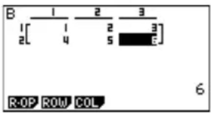 B 1 2 3 1 [ 1 2 3] 2 [ 4 5 E] R:OP ROW COL 6