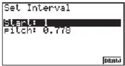 Set Interval Start: 1 Pitch: 0.778 DRAW