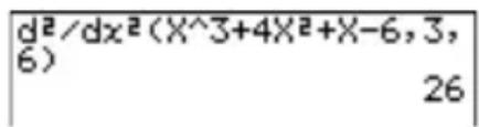 d²/dx²(X^3+4X²+X-6,3, 6) 26