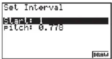 Set Interval Start: 1 Pitch: 0.778 DRAW
