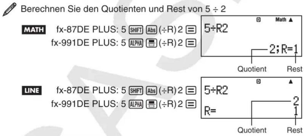 CASIO FX-87DE Plus - Rest berechnen - 1