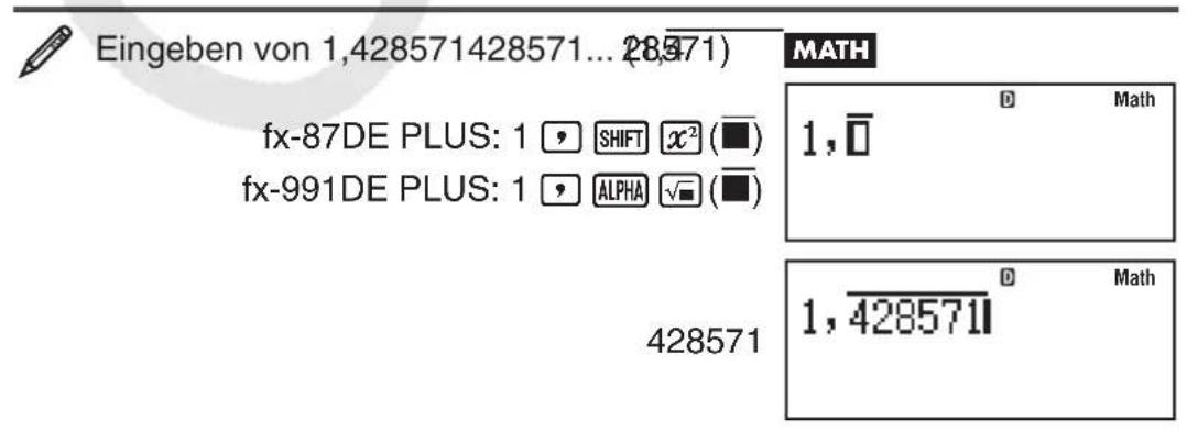 CASIO FX-87DE Plus - Eingabe einer periodischen Dezimalzahl - 2