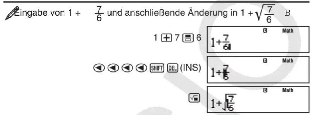 CASIO FX-87DE Plus - Benutzung von Werten und Ausdrücken als Argument (nur bei natürlicher Anzeige) - 1