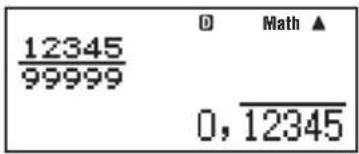 CASIO FX-87DE Plus - Beispiele für periodische Dezimalzahlen - 5