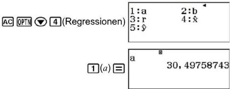 CASIO FX-82DE Plus - Beispiele für Berechnung der e Exponentiellen Regression - 5