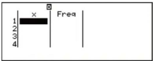 CASIO FX-82DE Plus - Freq (Häufigkeit)-Spalte - 1