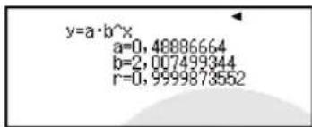 CASIO FX-82DE Plus - Beispiele für Berechnung der ab Exponentiellen Regression - 32