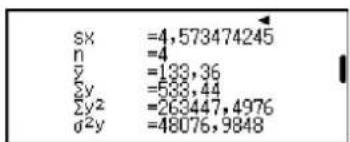CASIO FX-82DE Plus - Beispiele für Berechnung der ab Exponentiellen Regression - 27