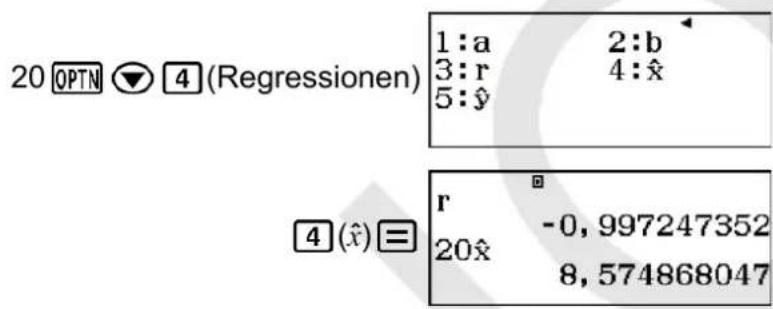 CASIO FX-82DE Plus - Beispiele für Berechnung der e Exponentiellen Regression - 7