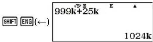 CASIO FX-82DE Plus - Beispiele für Eingabe und Berechnungen mit Dezimalpräfixen - 3