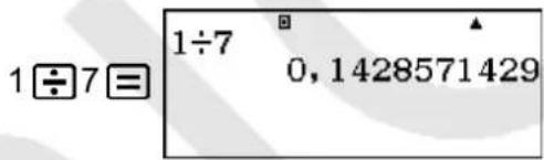 CASIO FX-82DE Plus - Anzeigen eines Rechenergebnisses als periodischer Dezimalwert - 13