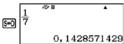 CASIO FX-82DE Plus - Anzeigen eines Rechenergebnisses als periodischer Dezimalwert - 3