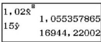 CASIO FX-82DE Plus - Beispiele für Berechnung der ab Exponentiellen Regression - 40