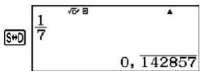 CASIO FX-82DE Plus - Anzeigen eines Rechenergebnisses als periodischer Dezimalwert - 2