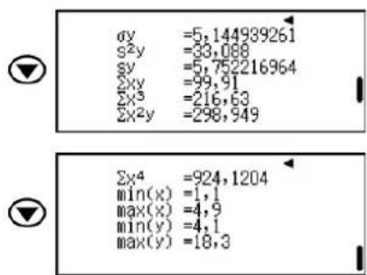 CASIO FX-82DE Plus - Beispiele für Berechnung der Inversen Regression - 2
