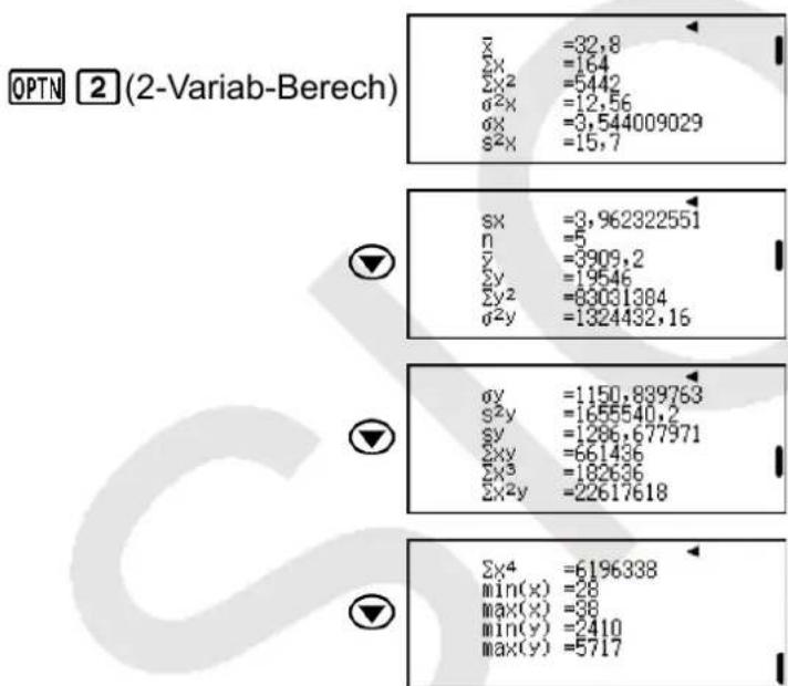 CASIO FX-82DE Plus - Beispiele für Berechnung der Potenzregression - 4