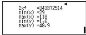 CASIO FX-82DE Plus - Beispiele für Berechnung der Logarithmischen Regression - 8