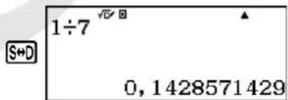 CASIO FX-82DE Plus - Anzeigen eines Rechenergebnisses als periodischer Dezimalwert - 8