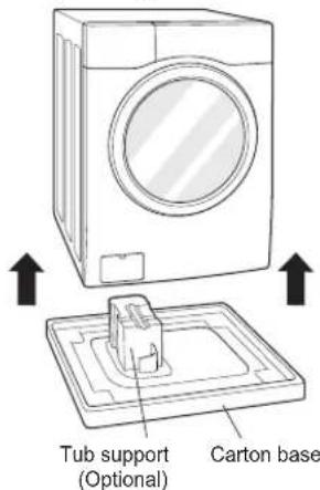 Tub support (Optional) Carton base