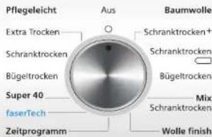 Pflegeleicht Extra Trocken Schranktrocken Bügeltrocken Super 40 faserTech Zeitprogramm Aus Baumwolle Schranktrocken+ Schranktrocken Bügeltrocken Mix Schranktrocken Wolle finish