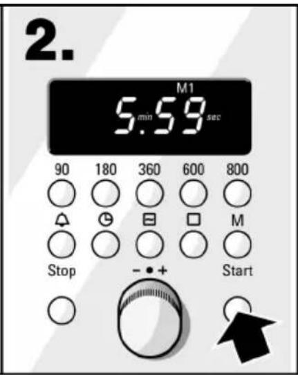2. M1 5.59 sec 90 180 360 600 800 Stop - + Start