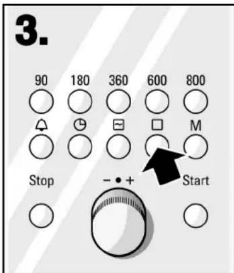 3. 90 180 360 600 800 Stop - • + Start