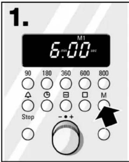 1. M1 6.00 sec 90 180 360 600 800 Stop - +
