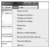 Options To: Options Share set ... Search on the x your favorite if you are social up up to coming choose Always on top Change your picture... Change your theme... Change your badge... Exercises... Works... Edit your mobile settings... Set up audio and video devices... See more offerings Options...