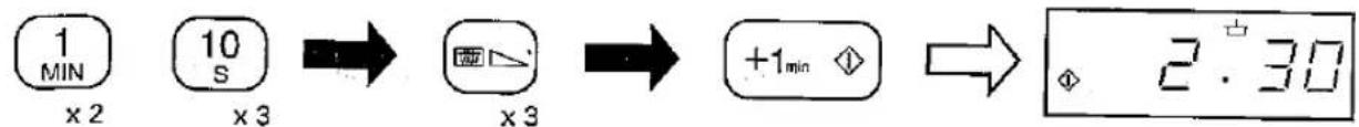 1 MIN x 2 10 S x 3 → 图 x 3 → +1min ◇ → ◇ 2 . 30