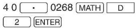 40 · 0268 MATH D 2 ENTER