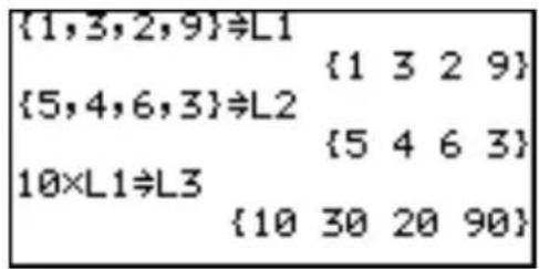 {1,3,2,9}≠L1 {5,4,6,3}≠L2 {5 4 6 3} 10×L1≠L3 {10 30 20 90}