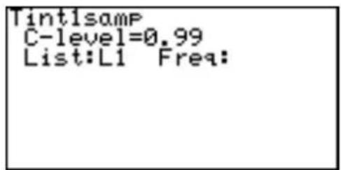 Tint1samP C-level=0.99 List:L1 Freq: